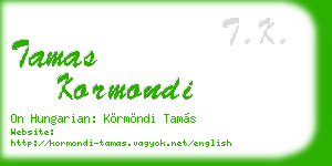 tamas kormondi business card