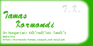 tamas kormondi business card